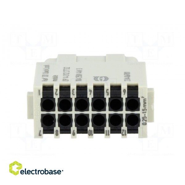 Connector: HDC | module | female | Han-Modular® | PIN: 12 | 10A | 250V image 5