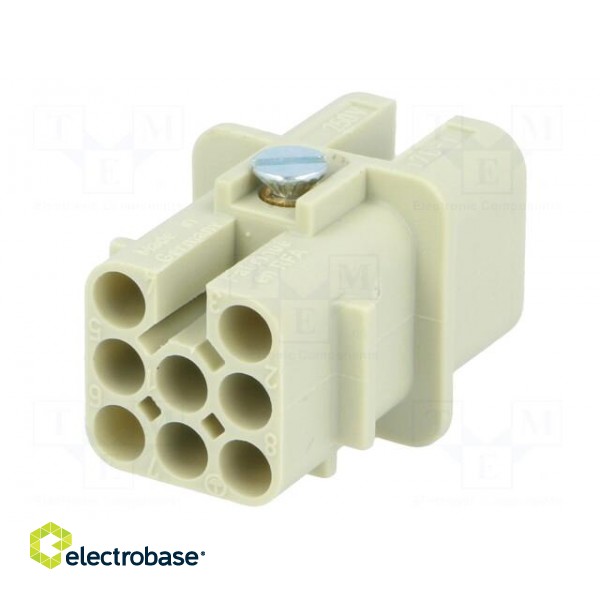 Connector: HDC | contact insert | female | Han® D | PIN: 8 | 7+PE | 10A image 6
