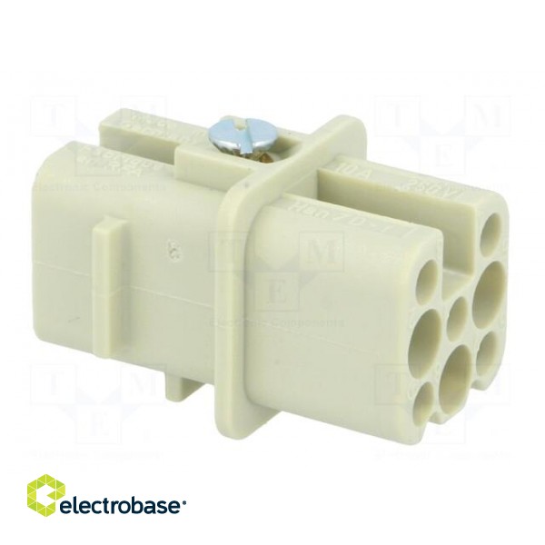Connector: HDC | contact insert | female | Han® D | PIN: 8 | 7+PE | 10A image 8