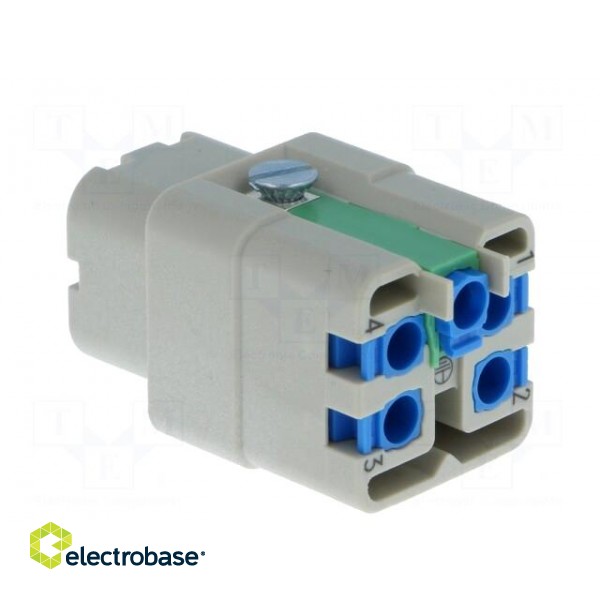 Connector: HDC | contact insert | female | Han® A | PIN: 5 | 4+PE | 10A image 4