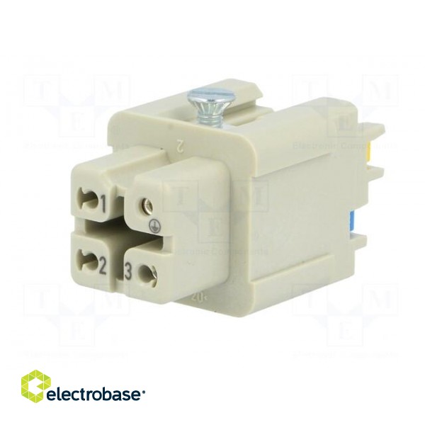 Connector: HDC | contact insert | female | Han® A | PIN: 4 | 3+PE | 10A image 2