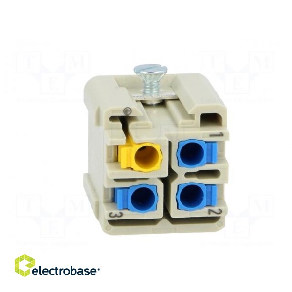 Connector: HDC | contact insert | female | Han® A | PIN: 4 | 3+PE | 10A image 5