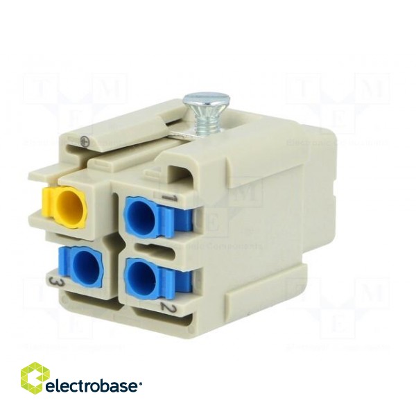 Connector: HDC | contact insert | female | Han® A | PIN: 4 | 3+PE | 10A image 6