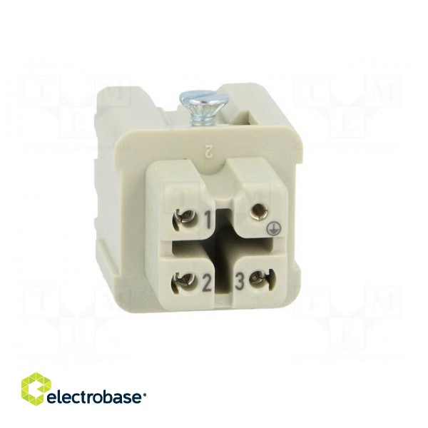 Connector: HDC | contact insert | female | Han® A | PIN: 4 | 3+PE | 10A image 9