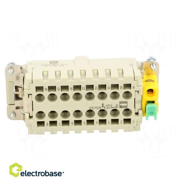 Connector: HDC | contact insert | male | Han® ES | PIN: 16 | 16+PE | 16A image 5