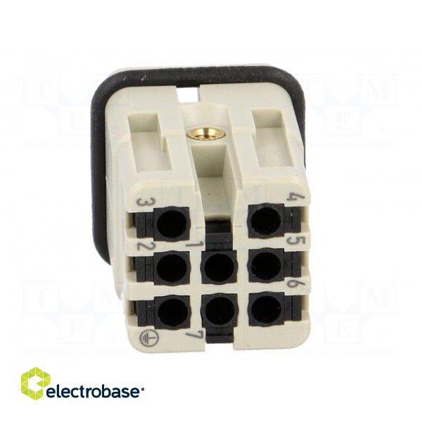 Connector: HDC | contact insert | male | Han® D | PIN: 8 | 7+PE | size 3A image 5
