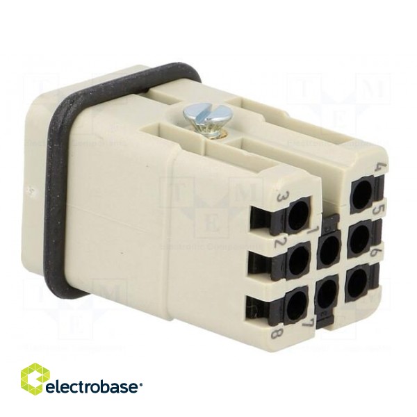 Connector: HDC | contact insert | male | Han® D | PIN: 8 | size 3A | 10A image 4