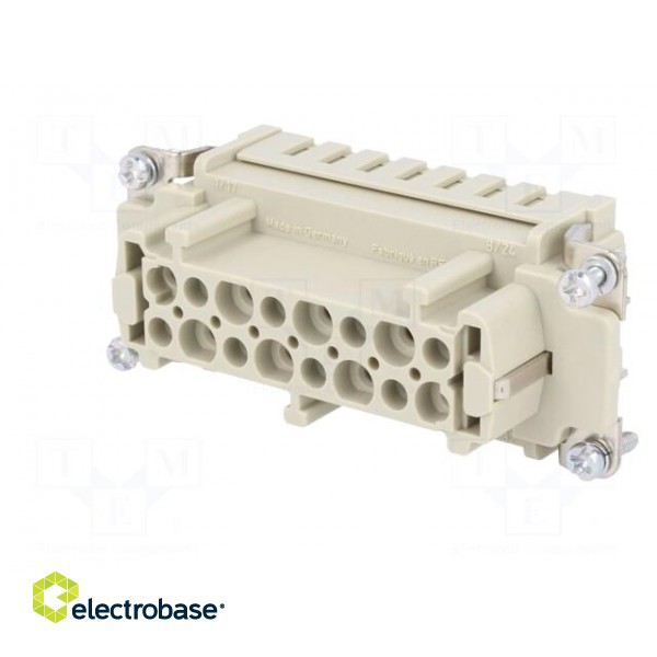 Connector: HDC | contact insert | female | Han E® | PIN: 16 | 16+PE | 16A image 2