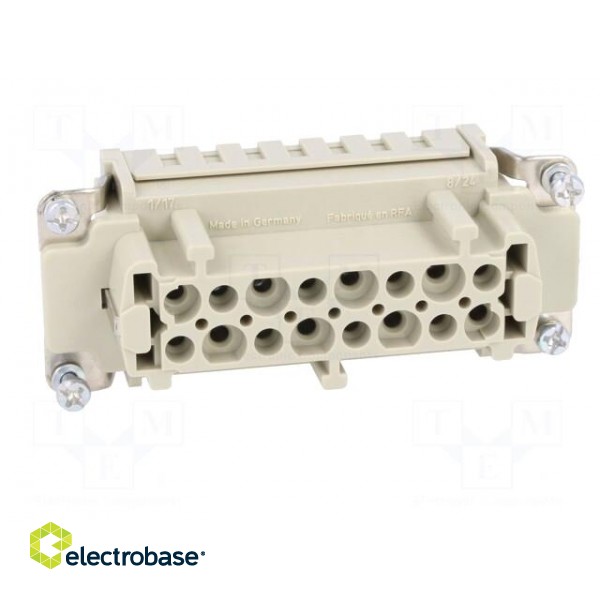 Connector: HDC | contact insert | female | Han E® | PIN: 16 | 16+PE | 16A image 9