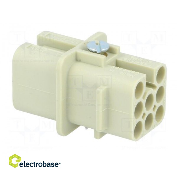 Connector: HDC | contact insert | female | Han® D | PIN: 8 | 7+PE | 10A image 4