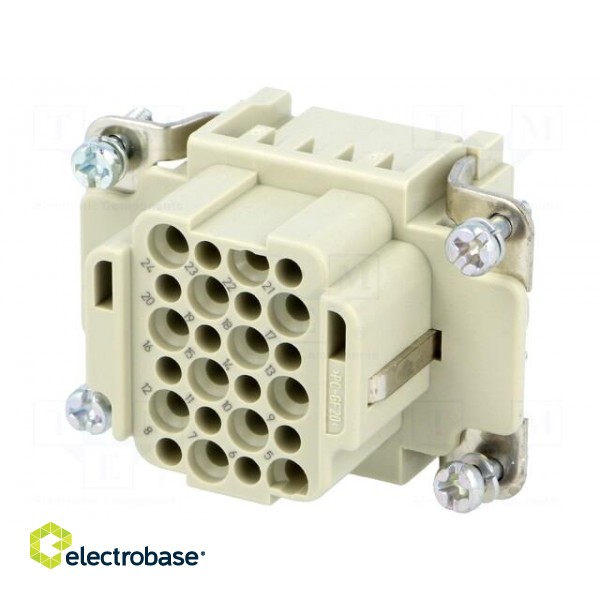 Connector: HDC | contact insert | female | Han® DD | PIN: 24 | 24+PE paveikslėlis 1