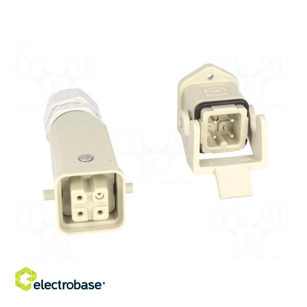Connector: HDC | male + female | plug + socket,complete set | PIN: 4 image 9