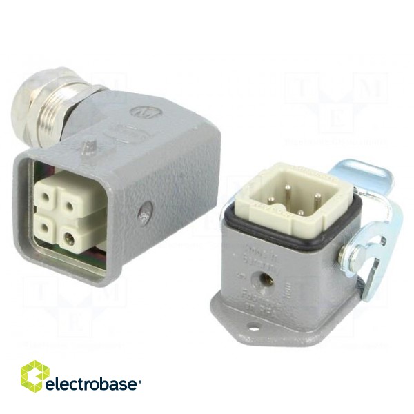 Connector: HDC | male + female | plug + socket,complete set | PIN: 4 image 1