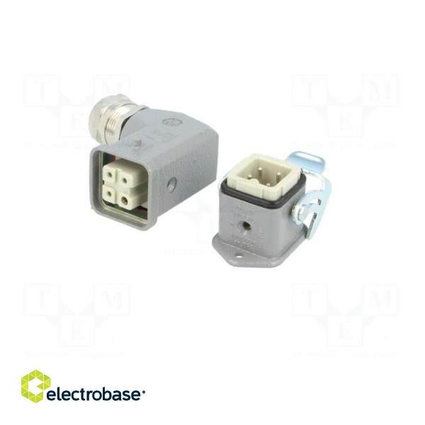 Connector: HDC | male + female | plug + socket,complete set | PIN: 4 image 2