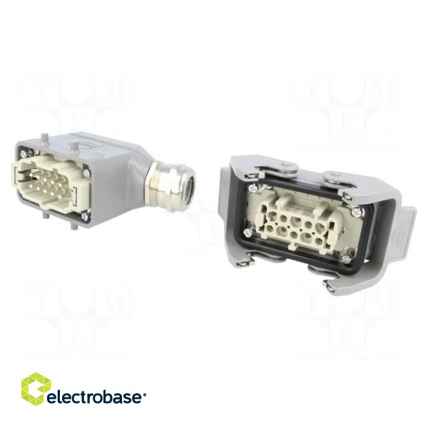Connector: HDC | male + female | plug + socket,complete set | 10+PE image 1