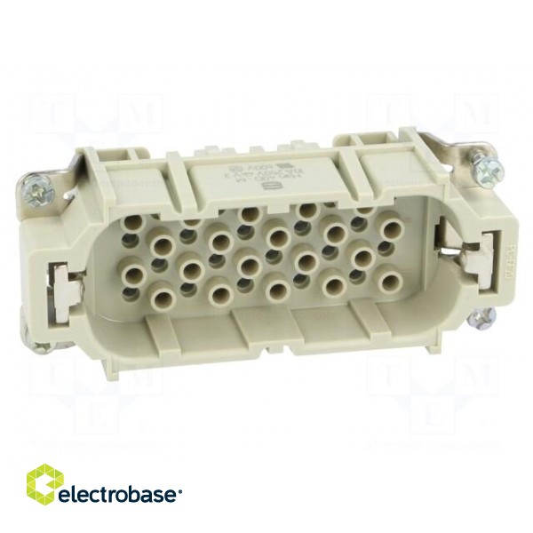 Connector: HDC | contact insert | male | Han® D | PIN: 40 | 40+PE | 10A image 9