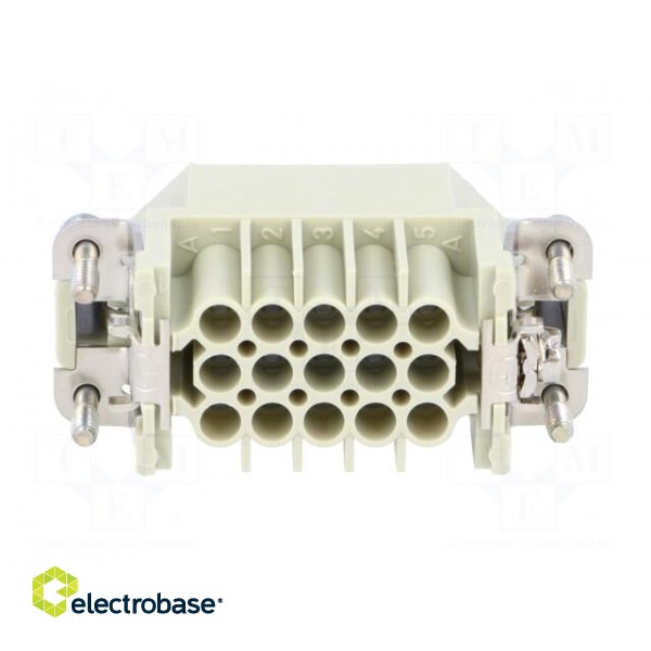 Connector: HDC | contact insert | male | Han® D | PIN: 15 | 15+PE | 10A image 5