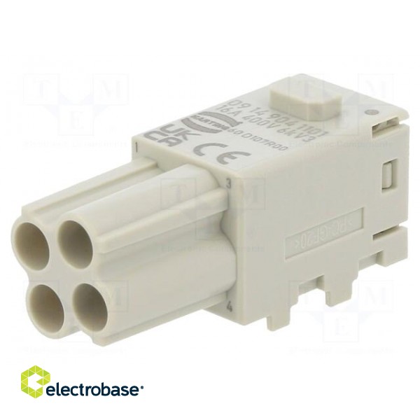 Connector: HDC | module | female | Han-Modular® Domino | PIN: 4 paveikslėlis 1