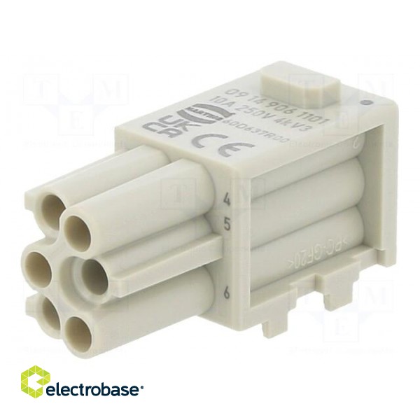 Connector: HDC | module | female | Han-Modular® Domino | PIN: 6 фото 1