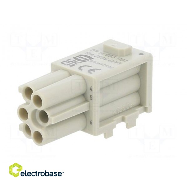 Connector: HDC | module | female | Han-Modular® Domino | PIN: 6 фото 2