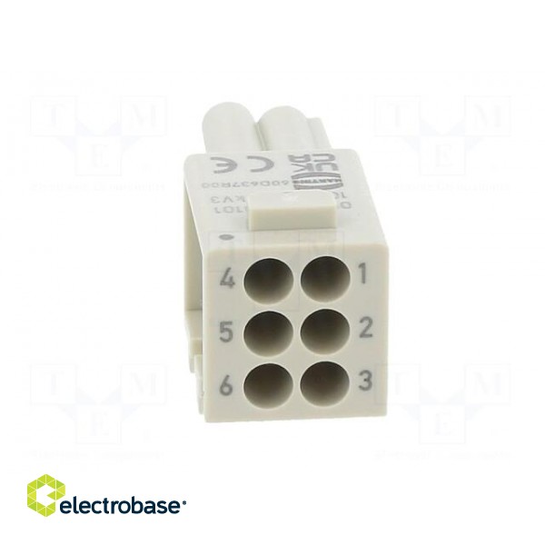 Connector: HDC | module | female | Han-Modular® Domino | PIN: 6 фото 5