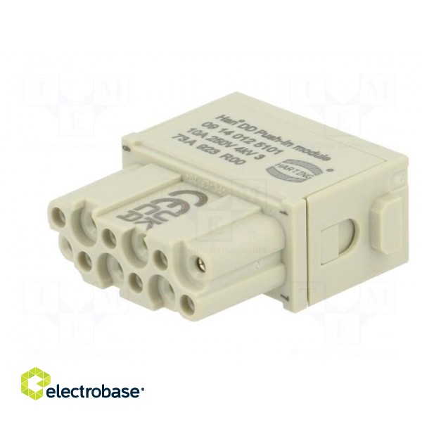 Connector: HDC | module | female | Han-Modular® | PIN: 12 | push-in | 10A image 2