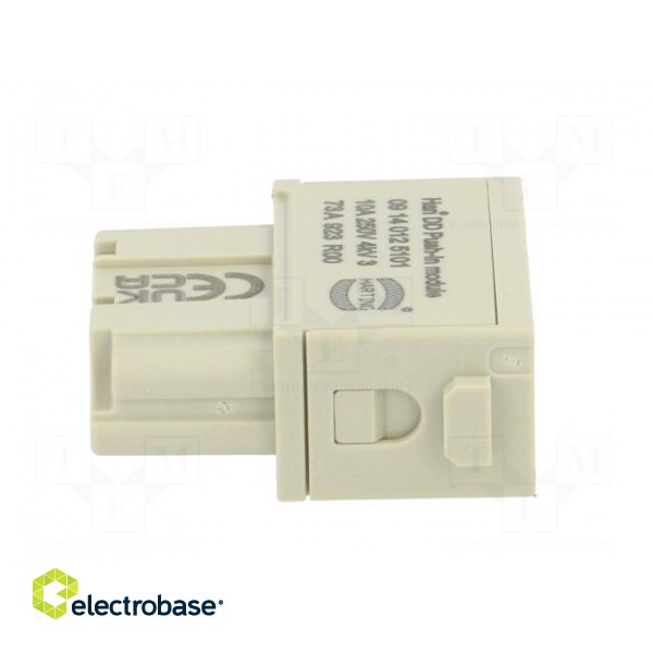 Connector: HDC | module | female | Han-Modular® | PIN: 12 | push-in | 10A фото 3