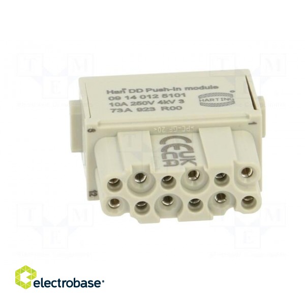 Connector: HDC | module | female | Han-Modular® | PIN: 12 | push-in | 10A image 9