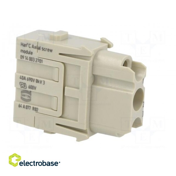 Connector: HDC | module | female | Han-Modular® | PIN: 3 | 40A | 690V image 8