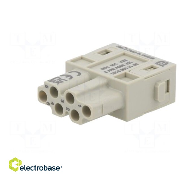 Connector: HDC | module | female | Han-Modular® | PIN: 6 | push-in | 16A image 2