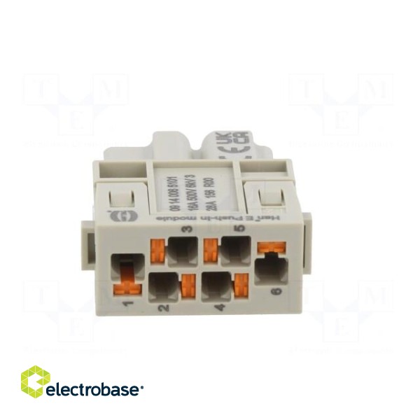 Connector: HDC | module | female | Han-Modular® | PIN: 6 | push-in | 16A image 5