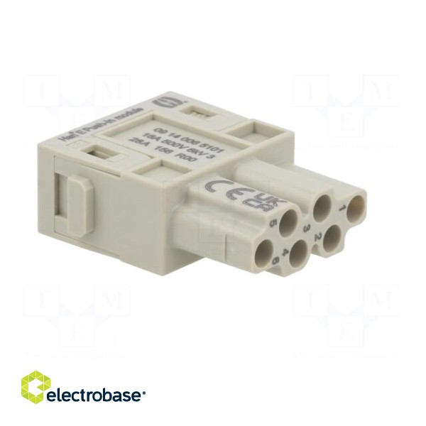 Connector: HDC | module | female | Han-Modular® | PIN: 6 | push-in | 16A image 8