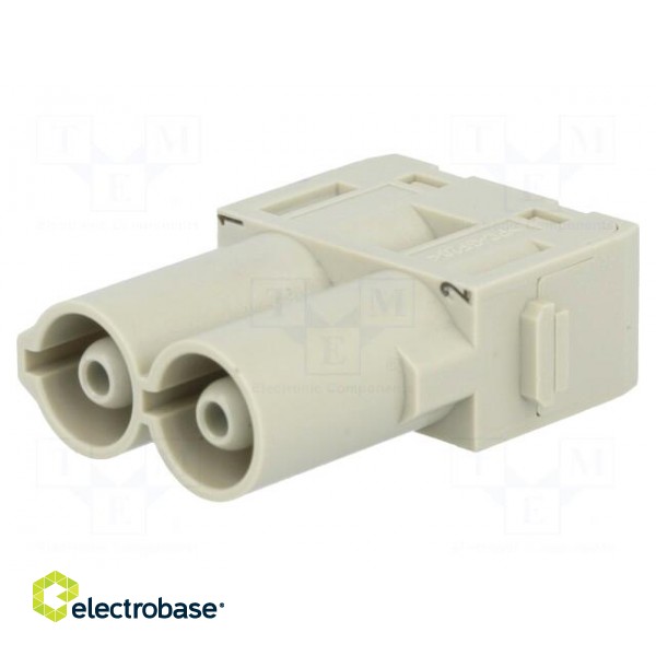Connector: rectangular | module | male | Han Modular 70A | PIN: 2 | 70A paveikslėlis 1
