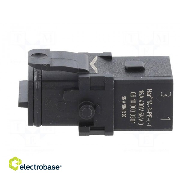 Connector: HDC | contact insert | female | Han® 1A | PIN: 4 | 3P+PE image 3