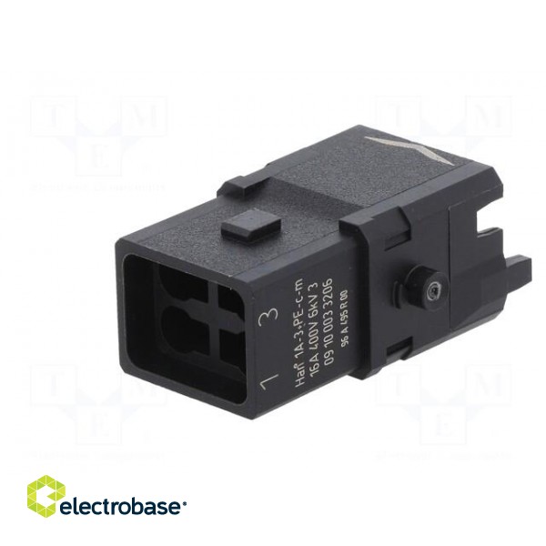 Connector: HDC | contact insert | male | Han® 1A | PIN: 4 | 3P+PE image 6