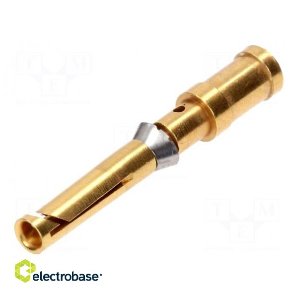 Contact | female | copper alloy | gold-plated | 2.5mm2 | 14AWG | crimped