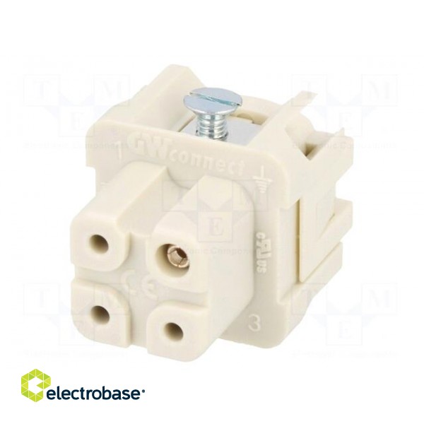 Connector: HDC | contact insert | female | S-A | PIN: 4 | 3+PE | size 3A paveikslėlis 1