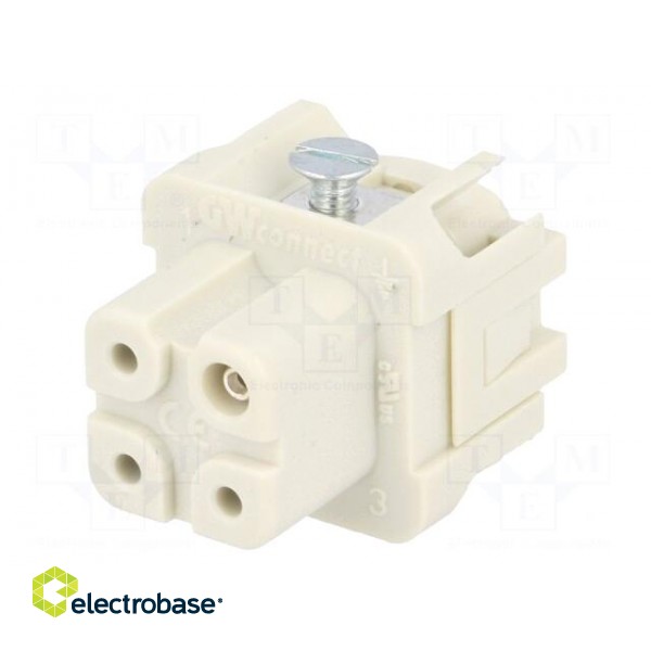 Connector: HDC | contact insert | female | S-A | PIN: 4 | 3+PE | size 3A paveikslėlis 2