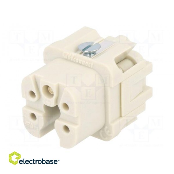Connector: HDC | contact insert | female | S-A | PIN: 5 | 4+PE | size 3A image 1