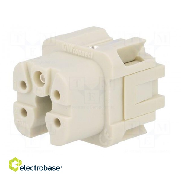 Connector: HDC | contact insert | female | S-A | PIN: 5 | 4+PE | size 3A фото 2