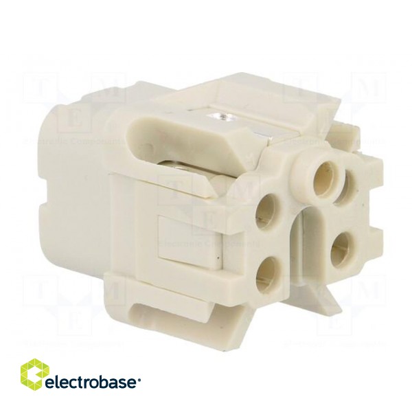 Connector: HDC | contact insert | female | S-A | PIN: 5 | 4+PE | size 3A фото 4
