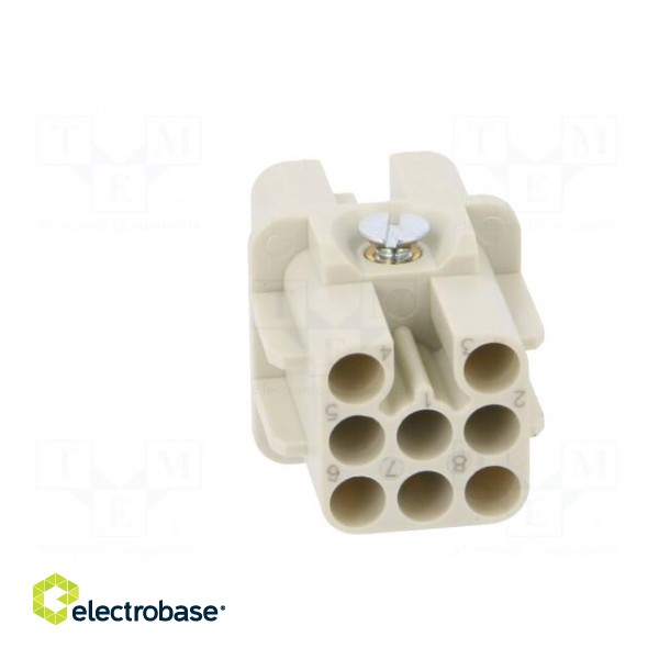 Connector: HDC | contact insert | female | S-D8 | PIN: 8 | size 3A | 10A image 5