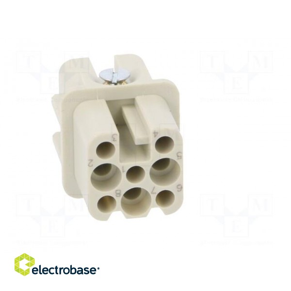 Connector: HDC | contact insert | female | S-D8 | PIN: 8 | size 3A | 10A image 9