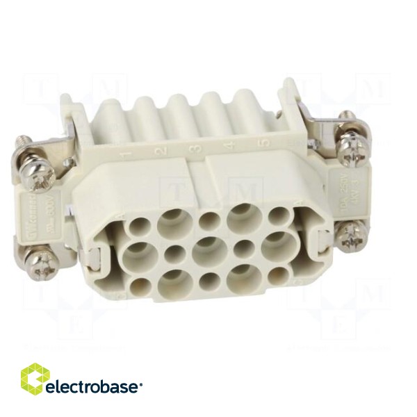 Connector: HDC | contact insert | female | S-D | PIN: 15 | size 10A | 10A image 9