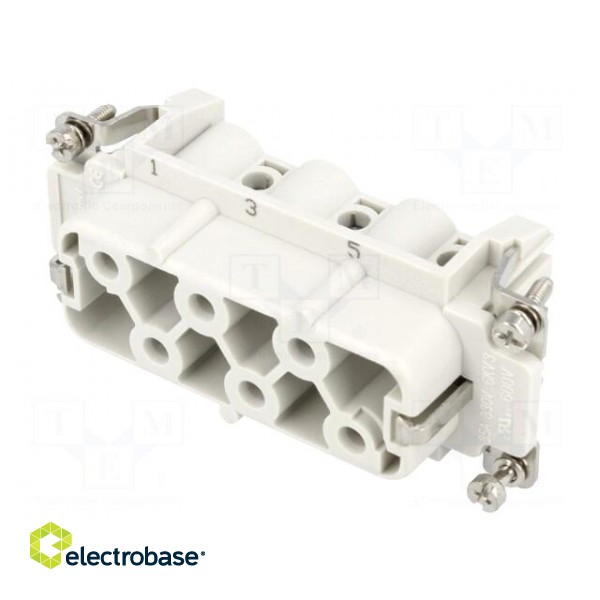 Connector: HDC | contact insert | female | S-HSB | PIN: 6 | 6+PE | 35A фото 1