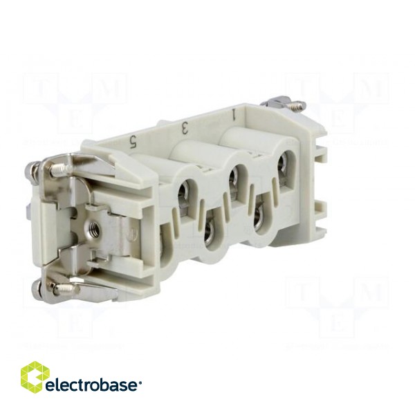 Connector: HDC | contact insert | female | S-HSB | PIN: 6 | 6+PE | 35A фото 4