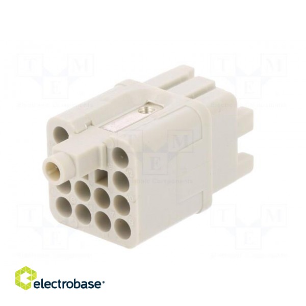 Connector: HDC | contact insert | female | S-Q12/0 | PIN: 13 | 12+PE image 6