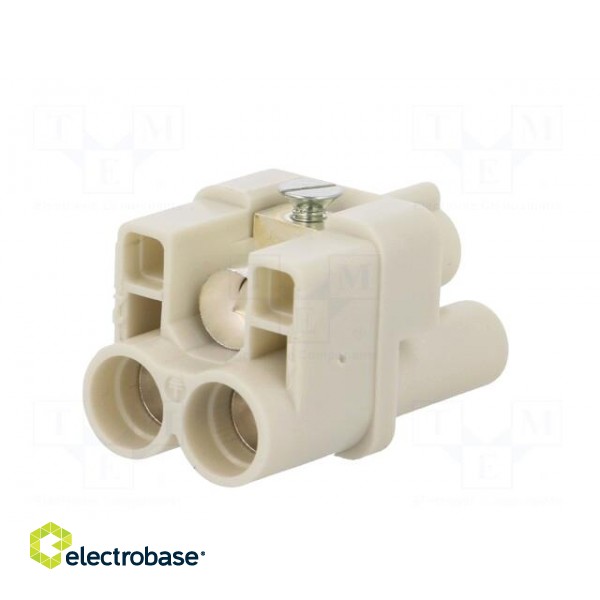 Connector: HDC | contact insert | female | S-Q2/0 | PIN: 3 | 2+PE | 40A фото 5