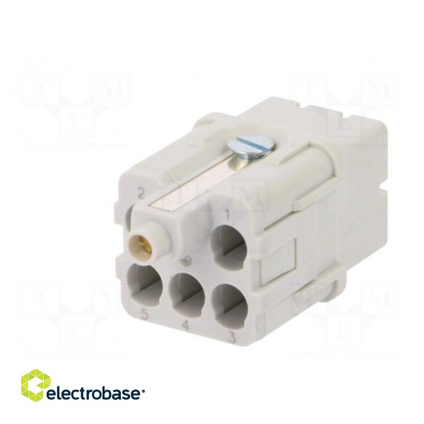 Connector: HDC | contact insert | female | S-QD5/0 | PIN: 6 | 5+PE | 16A image 6