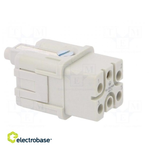 Connector: HDC | contact insert | female | S-QD5/0 | PIN: 6 | 5+PE | 16A image 8